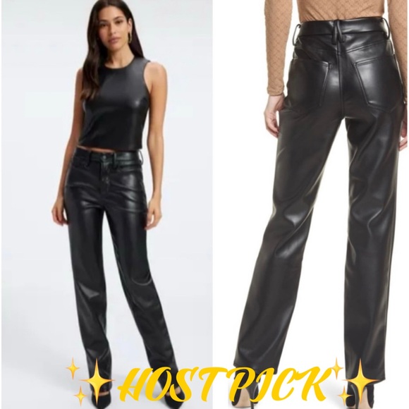 Good American Better Than Faux Leather Icon Jeans - Picture 1 of 17